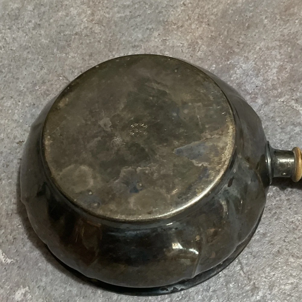 Vintage Metal Saucepan with Black Handle